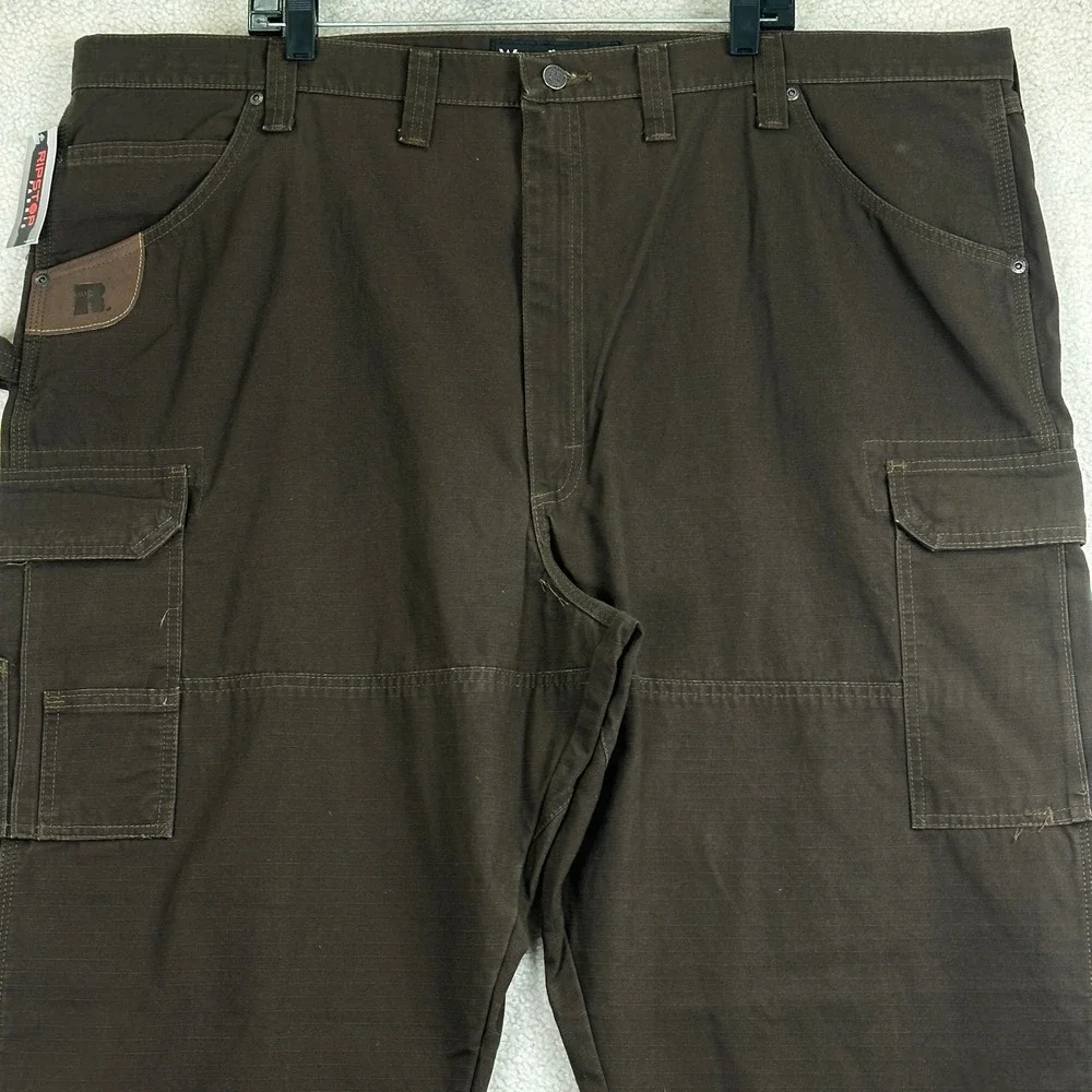 Wrangler Riggs Workwear Ripstop Pants Mens 48x32 Dark Brown Rugged Utility Work